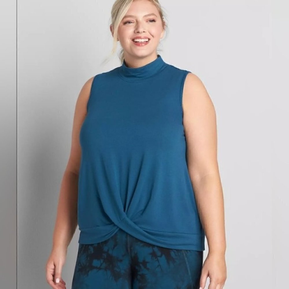 Lane Bryant Livi twisted knot top 34-36 plus size new Activewear